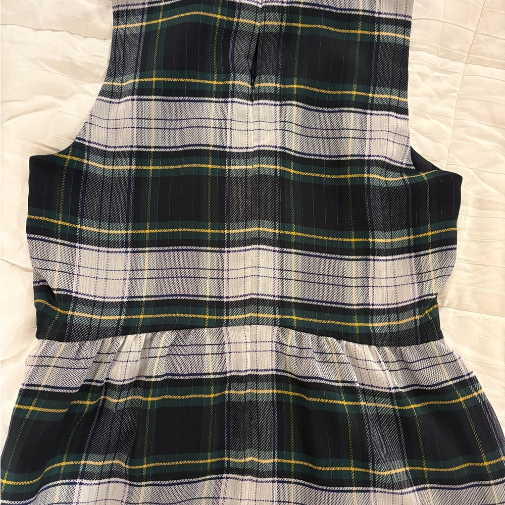 I. Crew Plaid Sleeveless Peplum Top